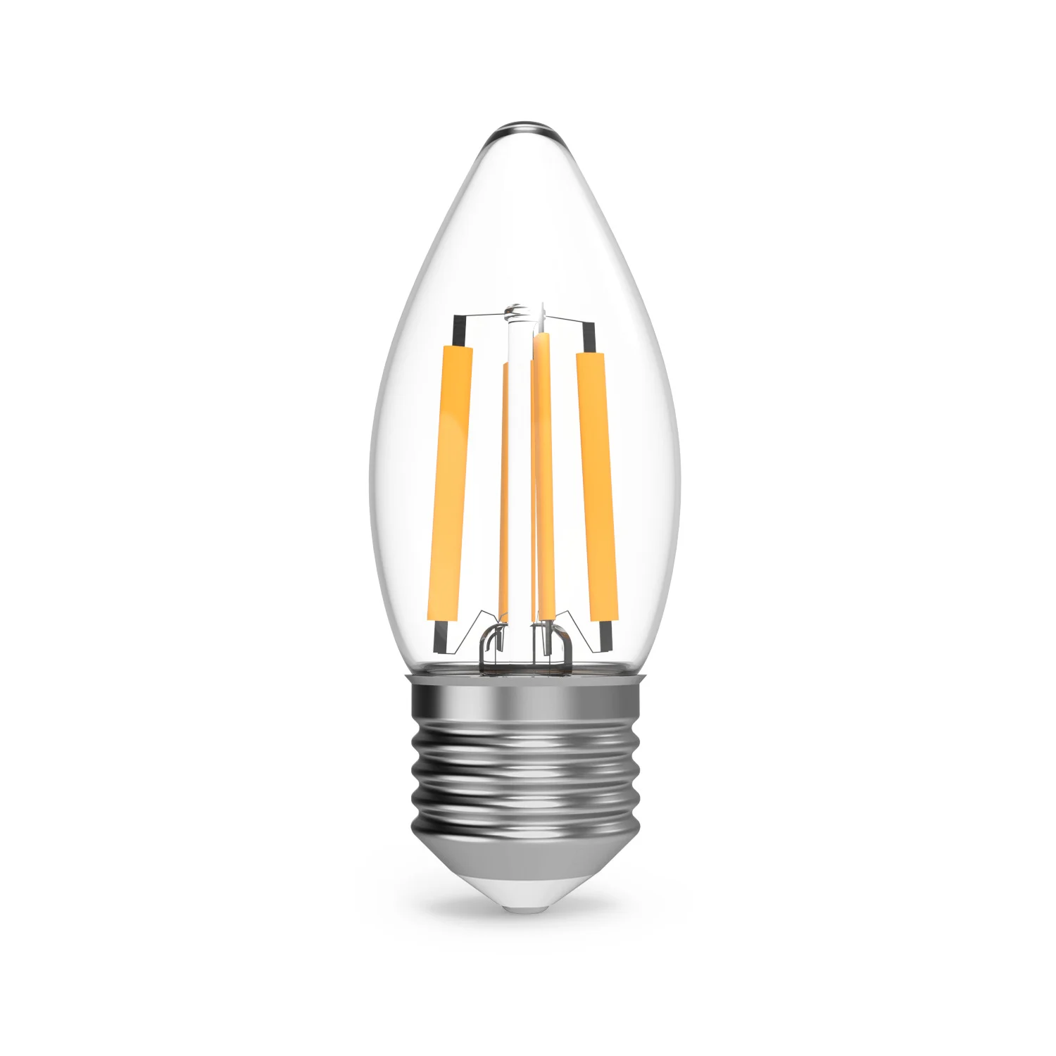 Лампа светодиодная филаментная LED 11 Вт 830 лм 4100К свеча нейтральный E27 AC 220В прозрачная колба Black Filament