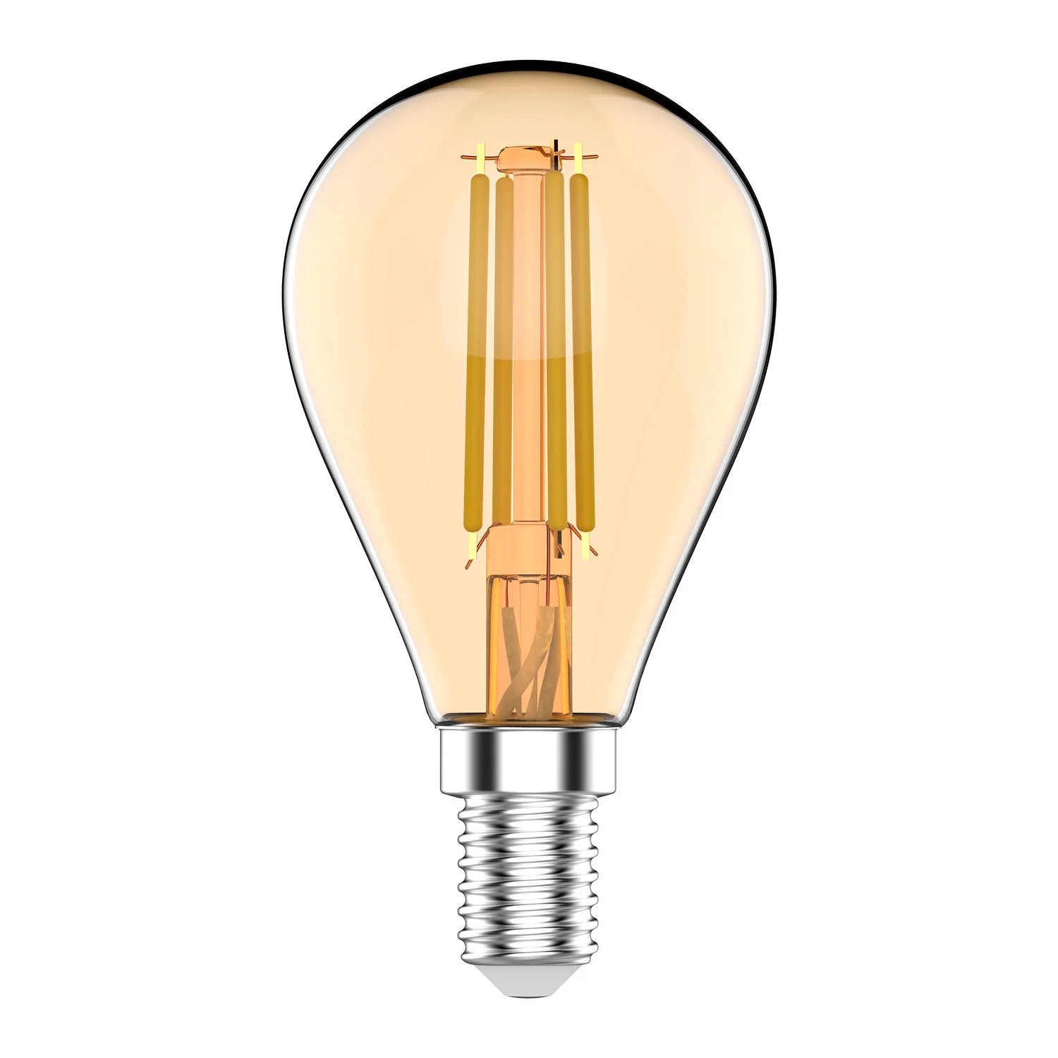 Лампа светодиодная филаментная LED 3.8 Вт 350 лм 2400К шар P45 теплый E14 AC 220В золотистая колба Basic