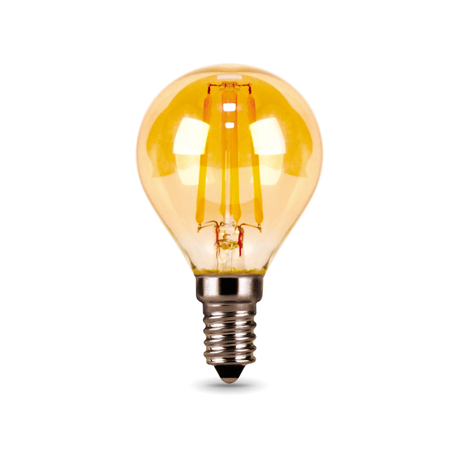 Лампа светодиодная филаментная LED 5 Вт 400 лм 2700К шар P45 теплый E14 AC 220В золотистая колба Black Filament
