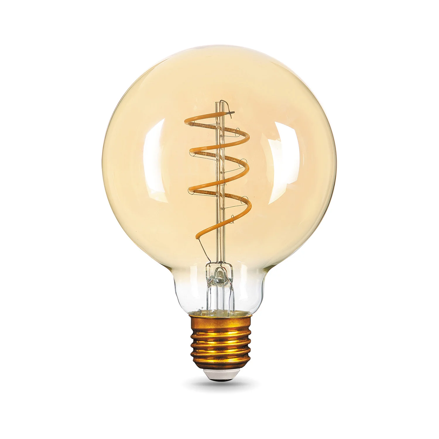 Лампа светодиодная филаментная LED 6 Вт 360 лм 2400К шар G95 теплый E27 AC 220В золотистая колба Black Filament