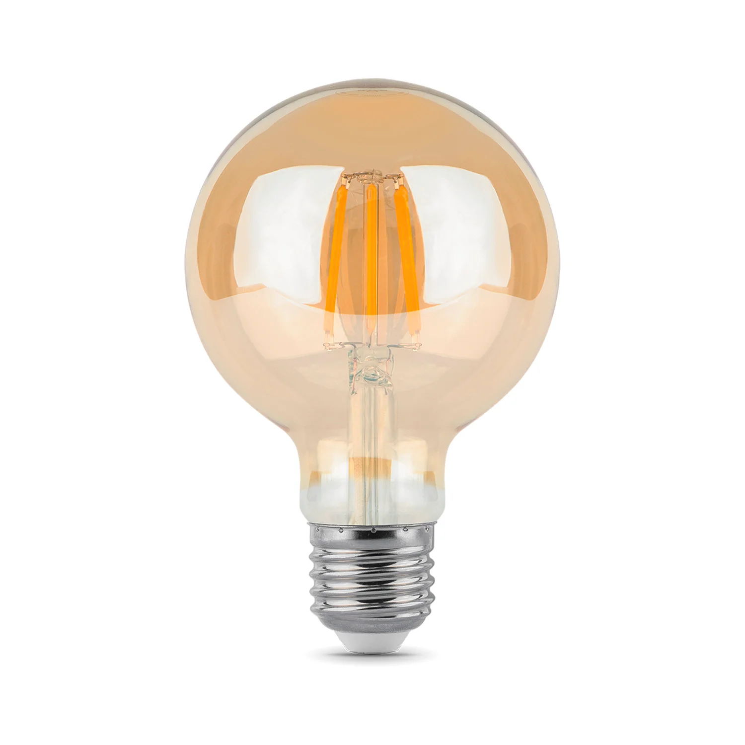 Лампа светодиодная филаментная LED 6 Вт 550 лм 2400К шар G95 теплый E27 AC 220В золотистая колба Black Filament