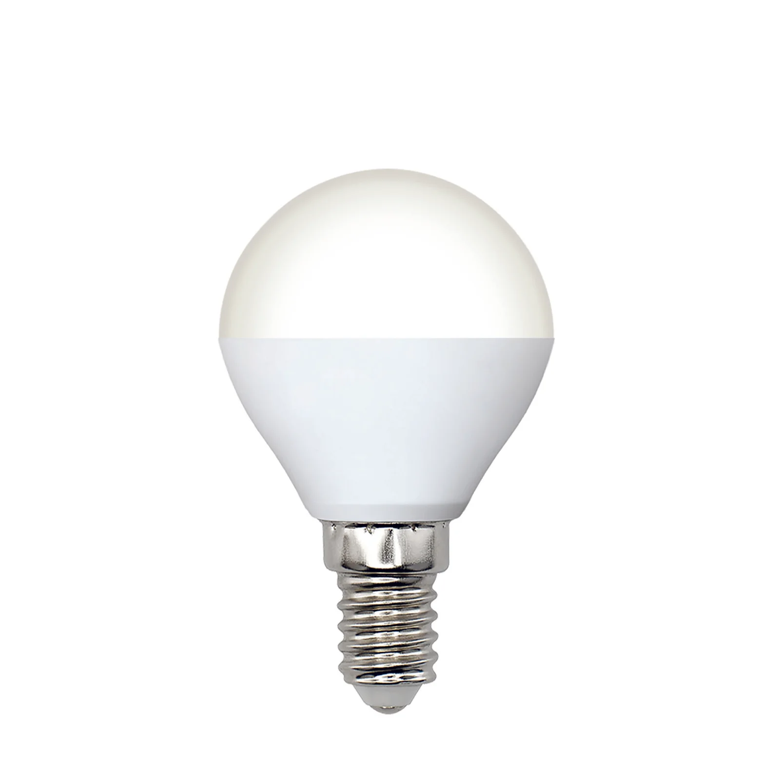 Лампа светодиодная Форма шар матовая Теплый белый свет 3000K LED-G45-5W/3000K/E14/FR/SLS