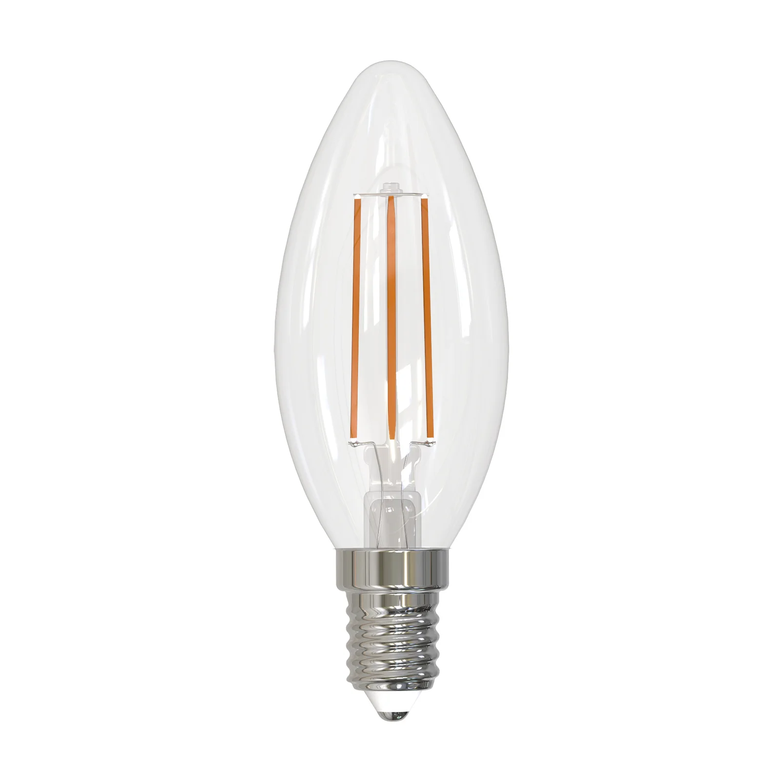 Лампа светодиодная, форма свеча, LED-C35-5W/3000K/E14/CL/SLF прозрачная, теплый (3000K)