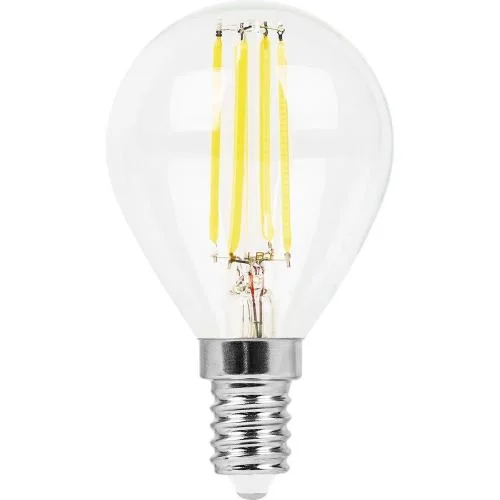Лампа светодиодная, G45 шарик (9W) 230V E14 2700K прозрачная, LB-509 Feron 38001