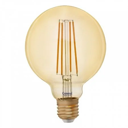 Лампа светодиодная, G95 шар (10W) 230V E27 2700K, GLDEN-G95S-10-230-E27-2700 Золотая