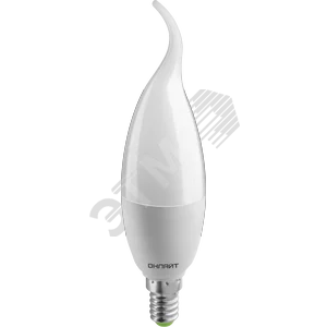 Лампа светодиодная LED 10вт Е14 дневной матовая свеча на ветру