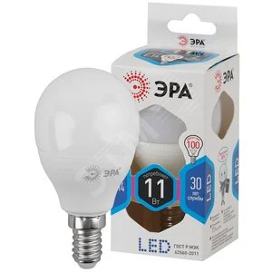 Лампа светодиодная LED 11 Вт 880Лм 4000К шар нейтральный E14 170-265В LED P45-11W-840-E14 Standart