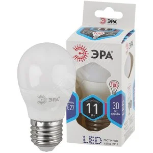 Лампа светодиодная LED 11 Вт 880Лм 4000К шар нейтральный E27 170-265В LED P45-11W-840-E27 Standart