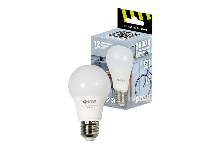 Лампа светодиодная LED 12Вт E27 5000K груша 230/50