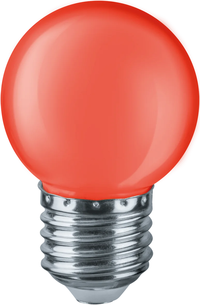 Лампа светодиодная LED 1вт Е27 красный шар