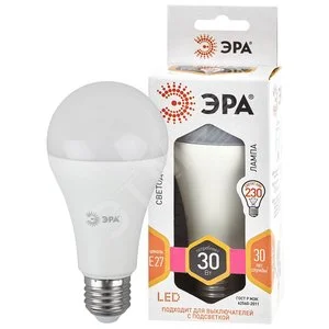 Лампа светодиодная LED 30 Вт 2400Лм 2700К груша теплый E27 170-265В LED A65-30W-827-E27 Standart