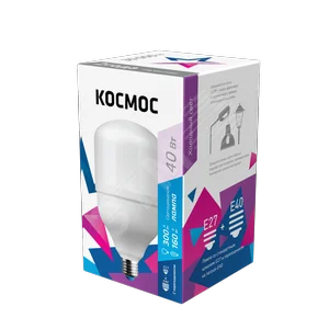 Лампа светодиодная LED 40Вт 220В Е27 D100х168 6500К дневной 3800 лм