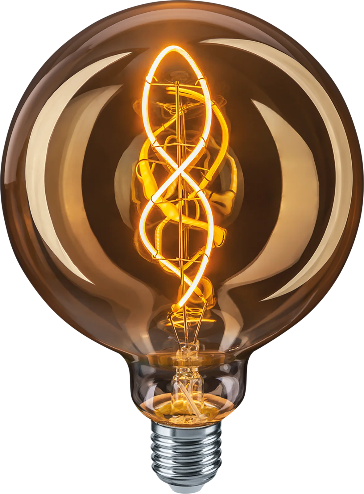 Лампа светодиодная LED 4вт E27 теплый G125 ретро FILAMENT