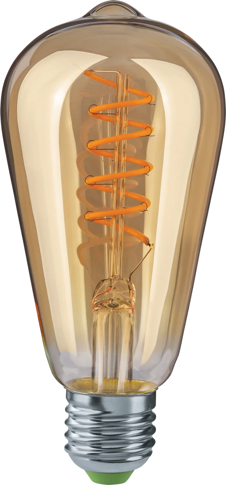 Лампа светодиодная LED 4вт E27 теплый ST64 ретро SPIRAL FILAMENT
