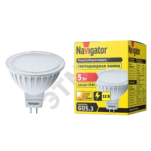 Лампа светодиодная LED 5вт 12в GU5.3 тепло-белая