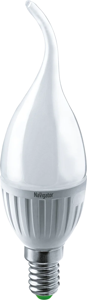 Лампа светодиодная LED 5вт E14 белый матовая свеча на ветру