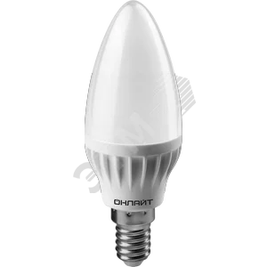 Лампа светодиодная LED 6вт Е14 дневной матовая свеча