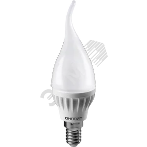 Лампа светодиодная LED 6вт E14 теплый матовая свеча на ветру