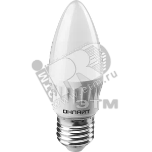 Лампа светодиодная LED 6вт E27 белый матовая свеча
