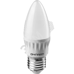 Лампа светодиодная LED 6вт Е27 дневной матовая свеча