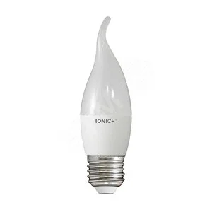 Лампа светодиодная LED 6w 6500К, E27, 540 Лм, матовая свеча на ветру IONICH