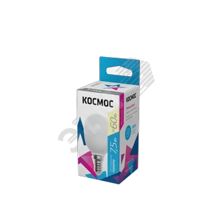 Лампа светодиодная LED 7.5Вт Шар 220В Е14 D45х82 3000К теплый 600 лм