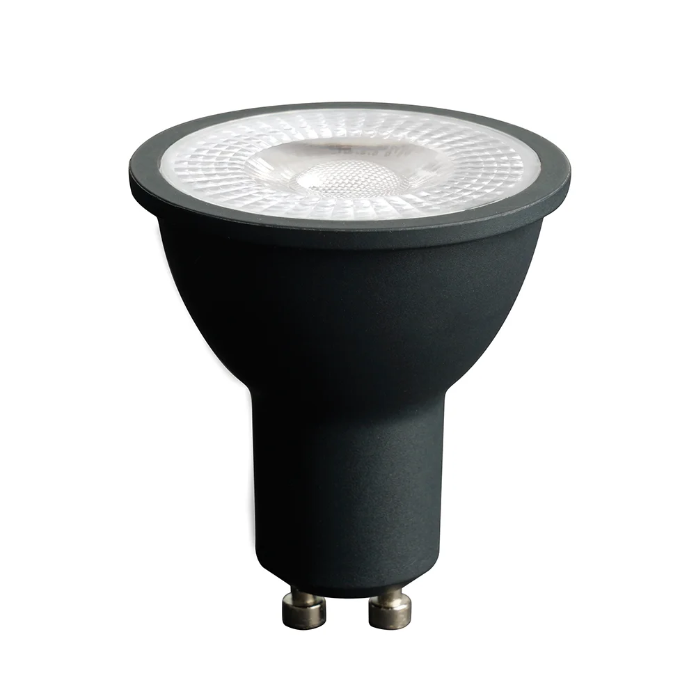Лампа светодиодная LED 7вт 230в GU10 белый с линзой 38 град черный корпус PRO