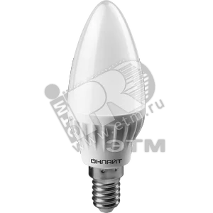 Лампа светодиодная LED 8вт E14 белый матовая свеча