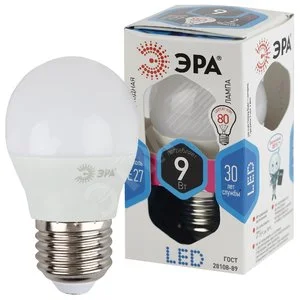 Лампа светодиодная LED 9 Вт 720Лм 4000К шар нейтральный E27 170-265В LED P45-9W-840-E27 Standart
