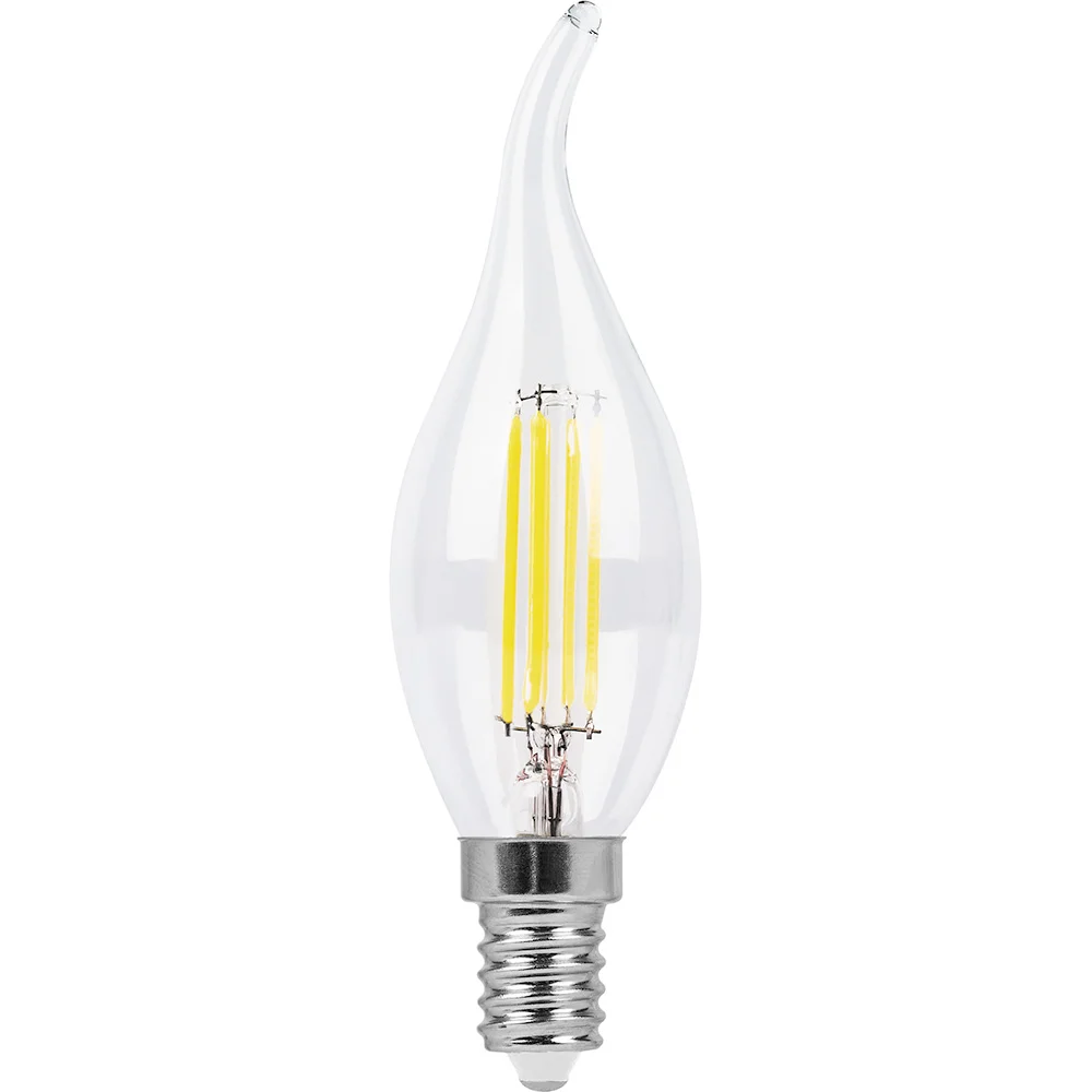 Лампа светодиодная LED 9вт Е14 белый свеча на ветру FILAMENT