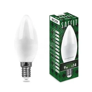 Лампа светодиодная LED 9вт Е14 теплый матовая свеча