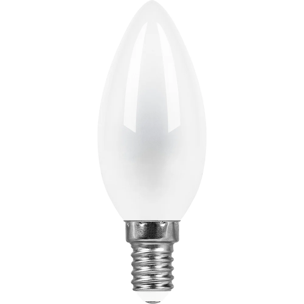 Лампа светодиодная LED 9вт Е14 теплый матовая свеча FILAMENT