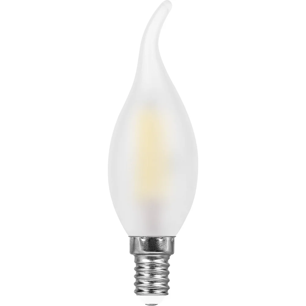 Лампа светодиодная LED 9вт Е14 теплый матовая свеча на ветру FILAMENT