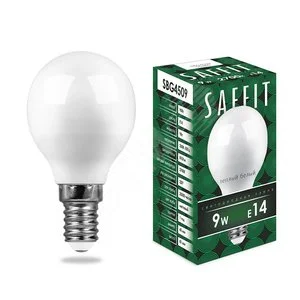 Лампа светодиодная LED 9вт Е14 теплый матовый шар