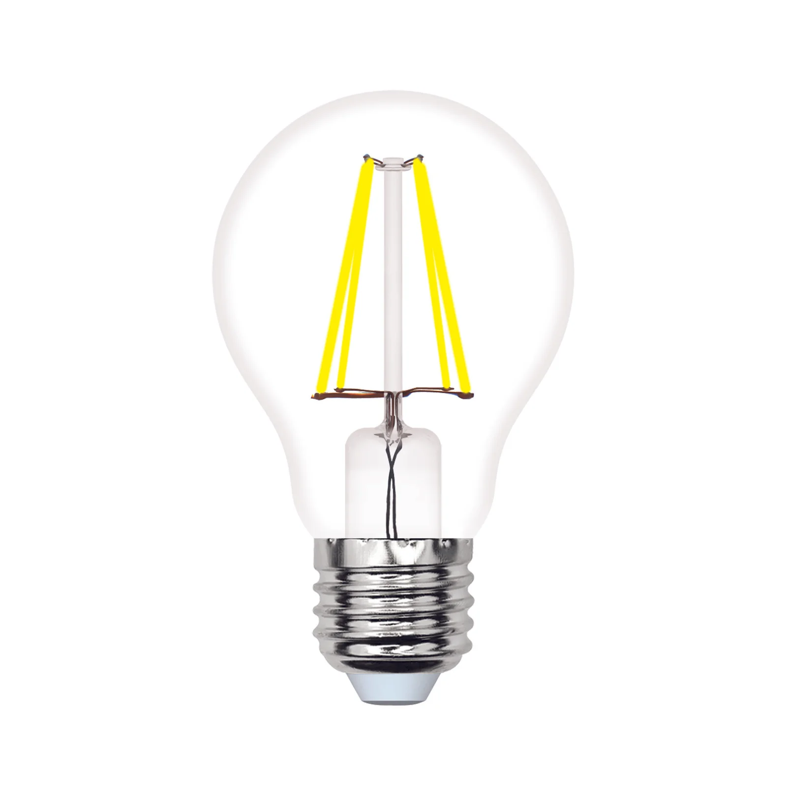 Лампа светодиодная LED-A60-5W/3000K/E27/CL/SLF Форма A прозрачная Теплый (3000K)