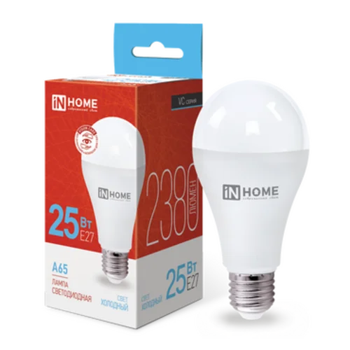 Лампа светодиодная LED-A65-VC 25Вт 230В Е27 6500К 2380Лм IN HOME