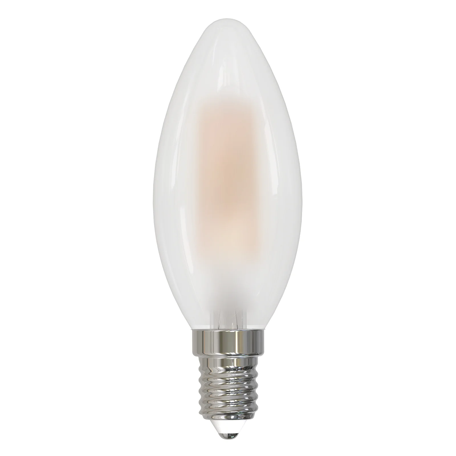 Лампа светодиодная, LED-C35-5W/3000K/E14/FR/SLF форма свеча, матовая, теплый белый свет (3000K), ТМ Volpe