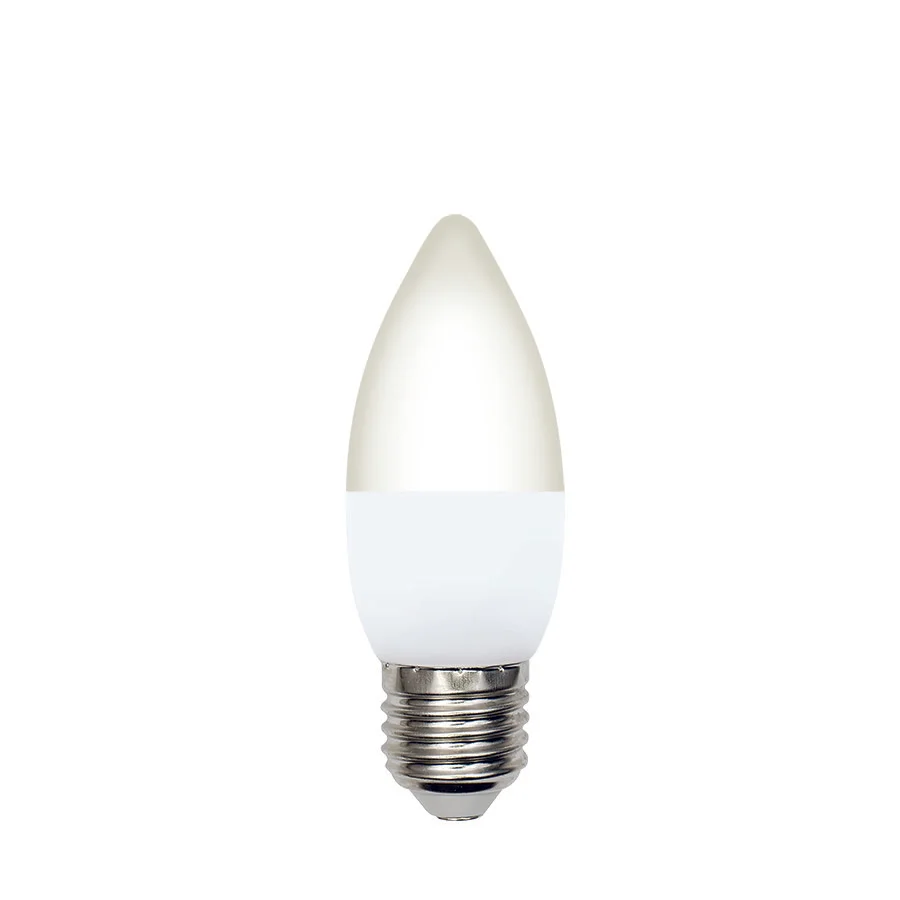Лампа светодиодная LED-C37-5W/3000K/E27/FR/SLS Форма свеча матовая Теплый белый свет (3000K) ТМ Volpe