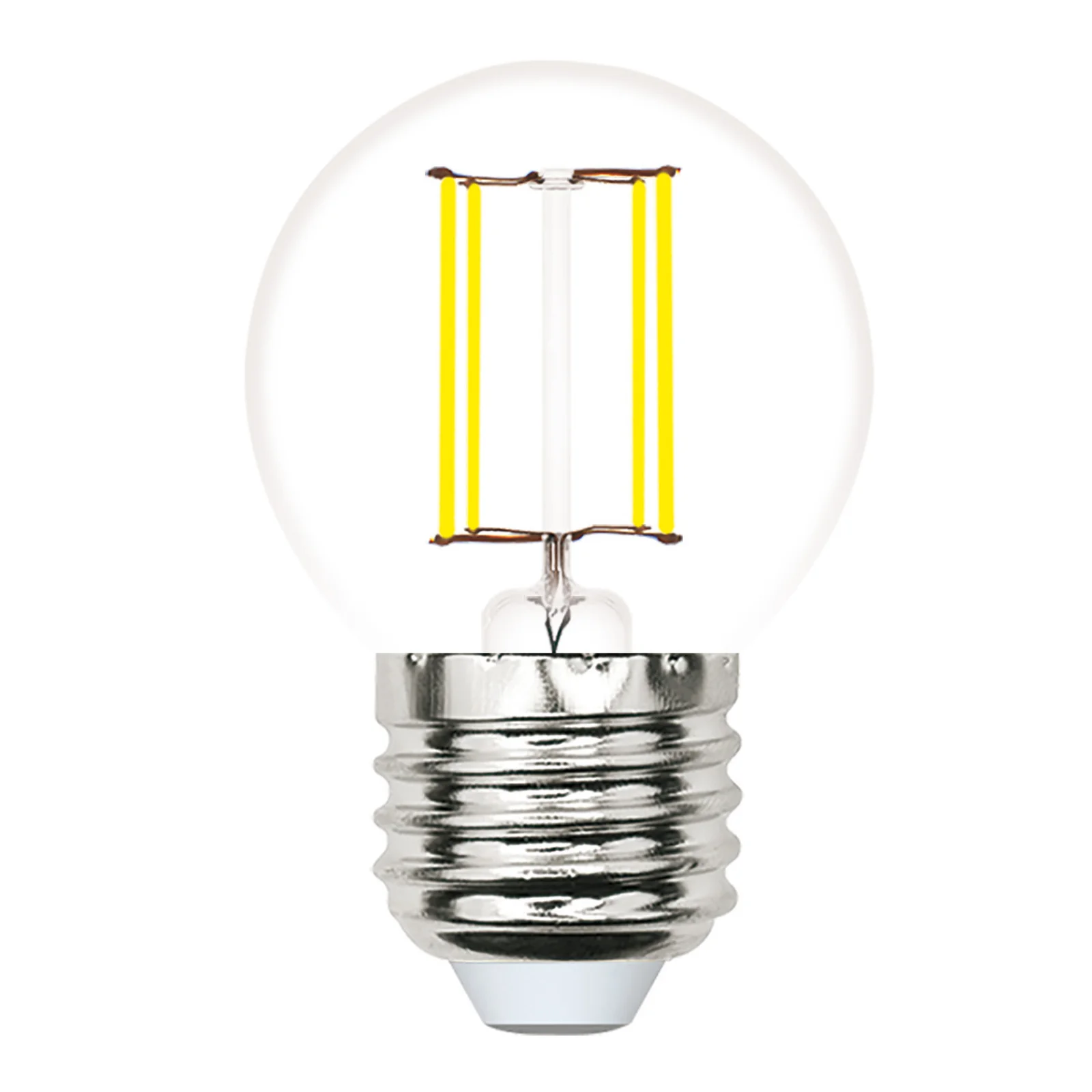 Лампа светодиодная, LED-G45-4W/4000K/E27/CL/SLF форма шар, прозрачная, белый свет (4000K), ТМ Volpe