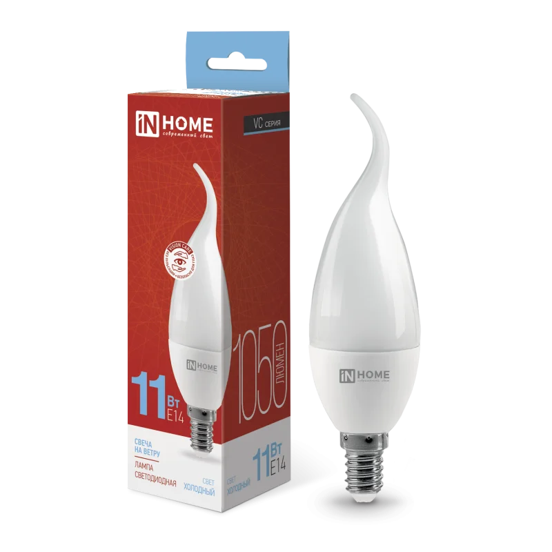 Лампа светодиодная LED СВЕЧА НА ВЕТРУ VC 11 Вт 230 В Е14 6500К 1050 Лм