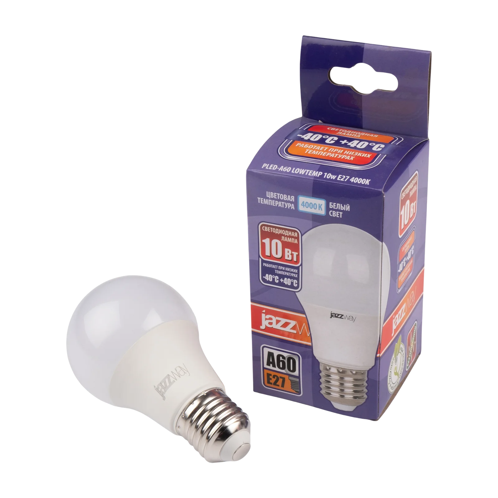 Лампа светодиодная специального назначения LED 10w E27 4000K груша низкотемпературн