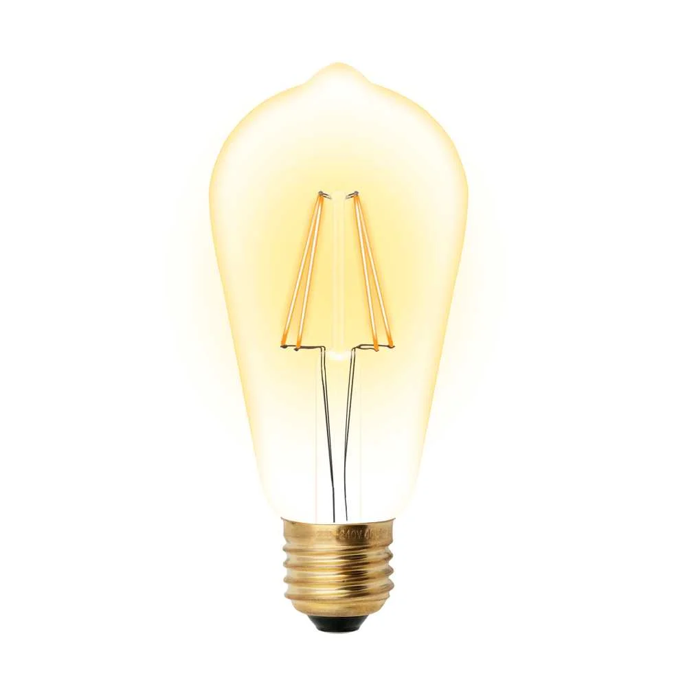 Лампа светодиодная Vintage LED-ST64-5W/GOLDEN/E27 GLV22GO Форма «конус», золотистая колба