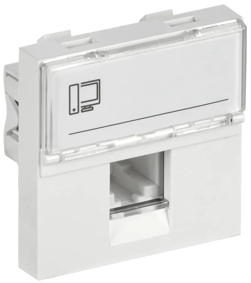 Механизм RJ45 + накладка, кат.5е UTP 8конт. Праймер (белый) IEK CKK-40D-RI2-K01