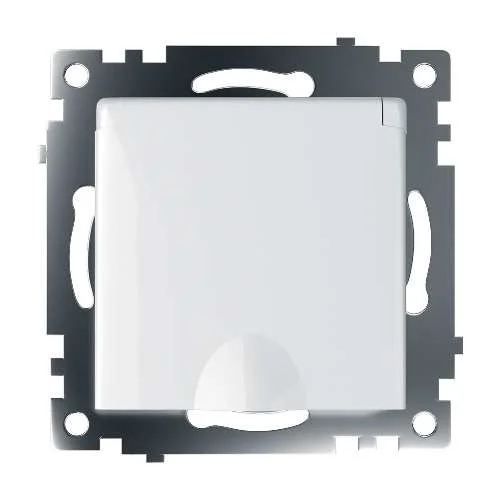 Механизм розетки 1-м с/з с/ш с крышкой Катрин 16А IP44 (белый) Stekker GLS16-7112-01