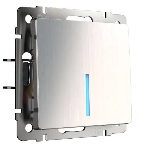 Механизм выключателя 1-кл. с инд. (глянцевый никель) Werkel W1110102