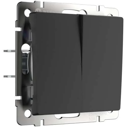 Механизм выключателя 2-кл. 10A (черн.матовый) Werkel W1120008