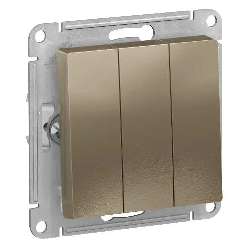 Механизм выключателя 3-кл. AtlasDesign 10A (шампань) SE ATN000531
