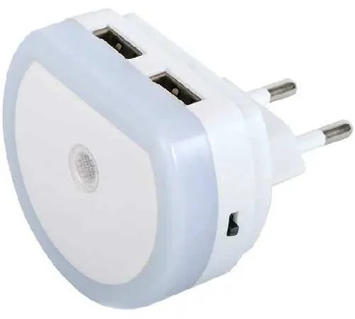 Ночник Ночник ФАZА NL-01 USB,датчик освещ.,, 2 x USB-выход