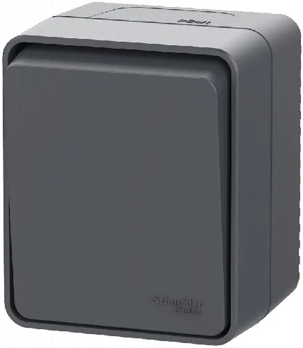 Переключатель о/п 1-кл. проходной AtlasDesign Profi54 10A IP54 (антрацит) SchE ATN544061