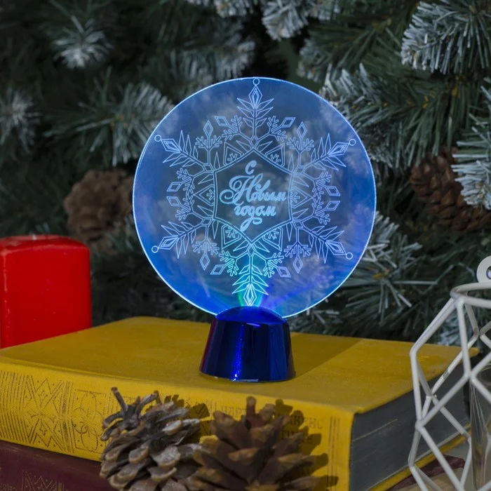 Подставка световая "Снежинка", 13.5х11 см, 1 LED, батарейки в комплекте, RGB микс 2446501